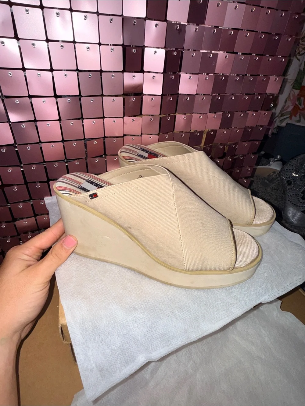 Tommy Hilfiger Vintage Wedge Slide Sandals